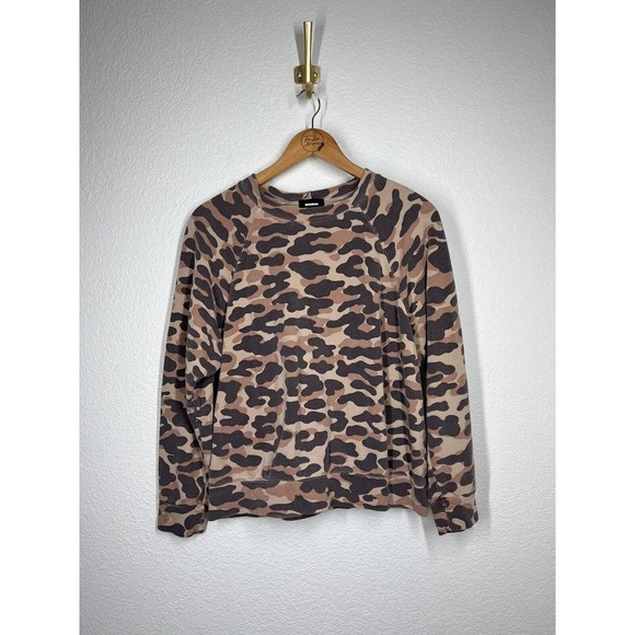 Monrow Small S Spiced Camo Pullover Sweatshirt - Picture 1 of 5